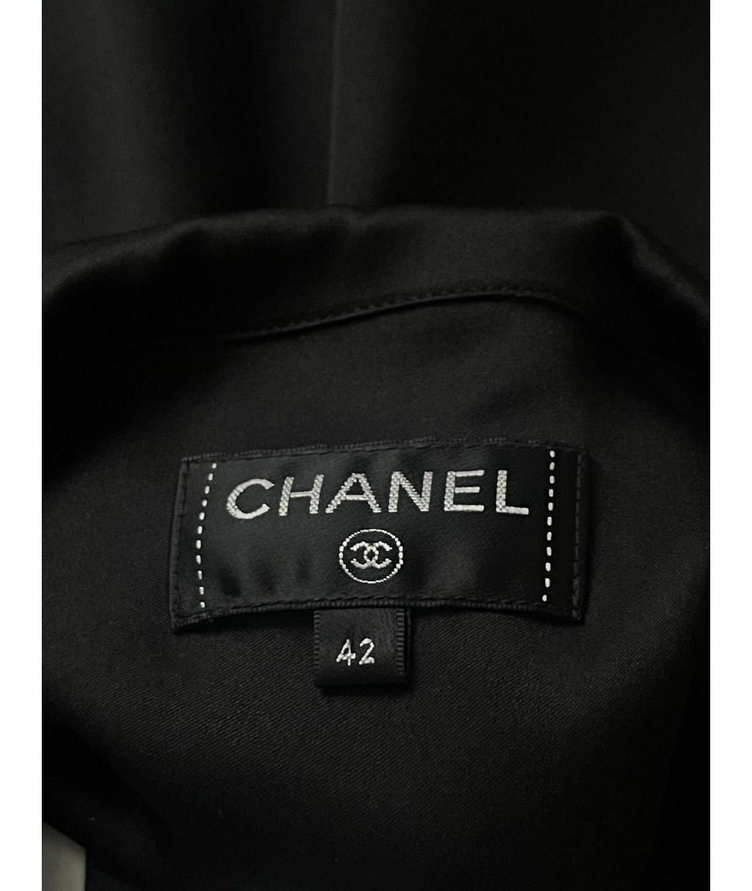 CHANEL Черная шелковая блузы, фото 7