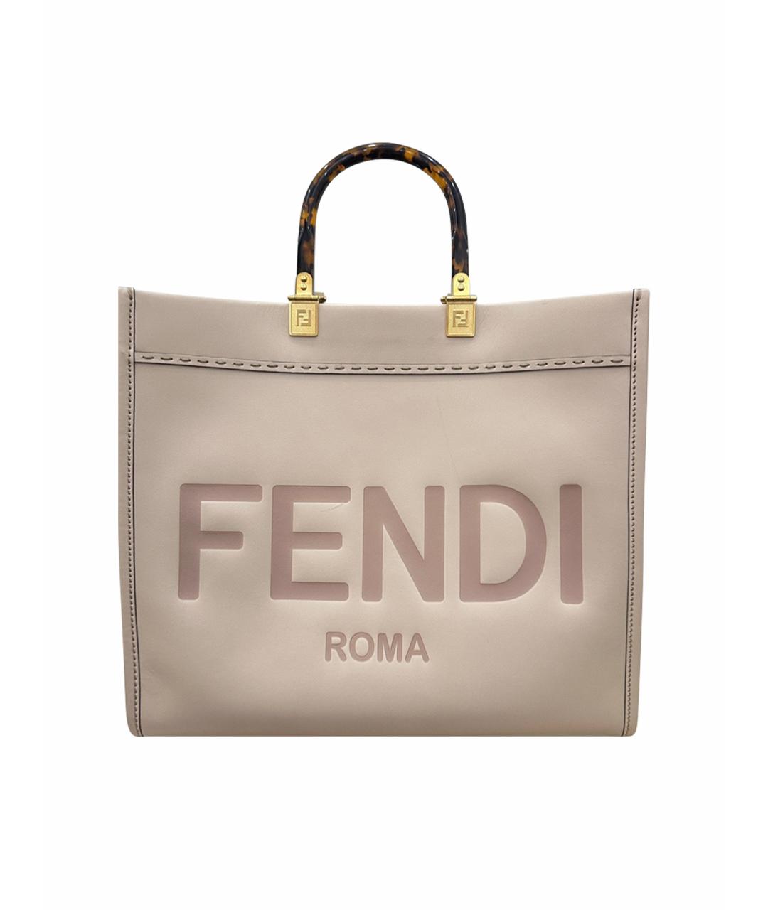 FENDI Розовая кожаная сумка тоут, фото 8