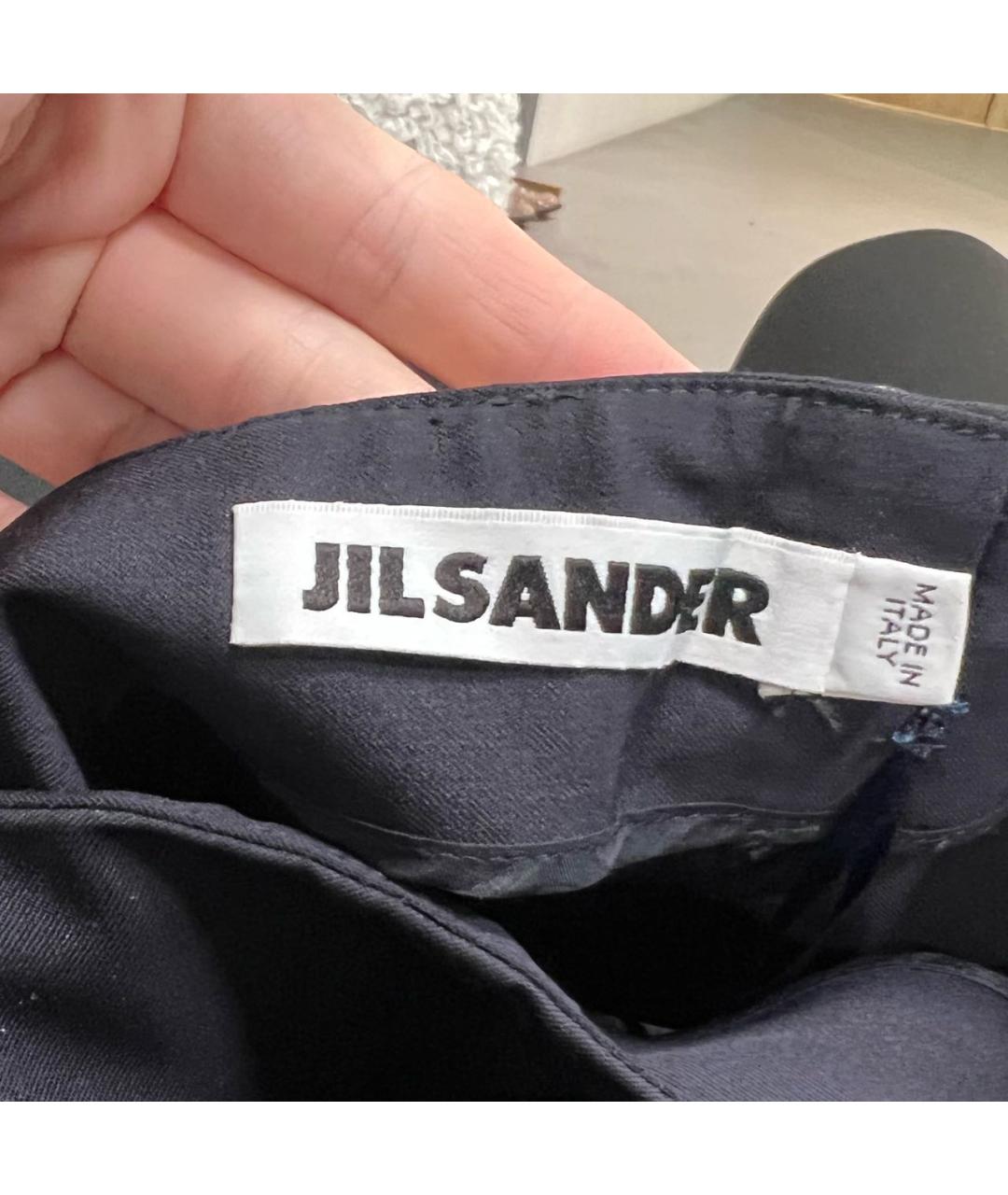 JIL SANDER Темно-синие прямые брюки, фото 3