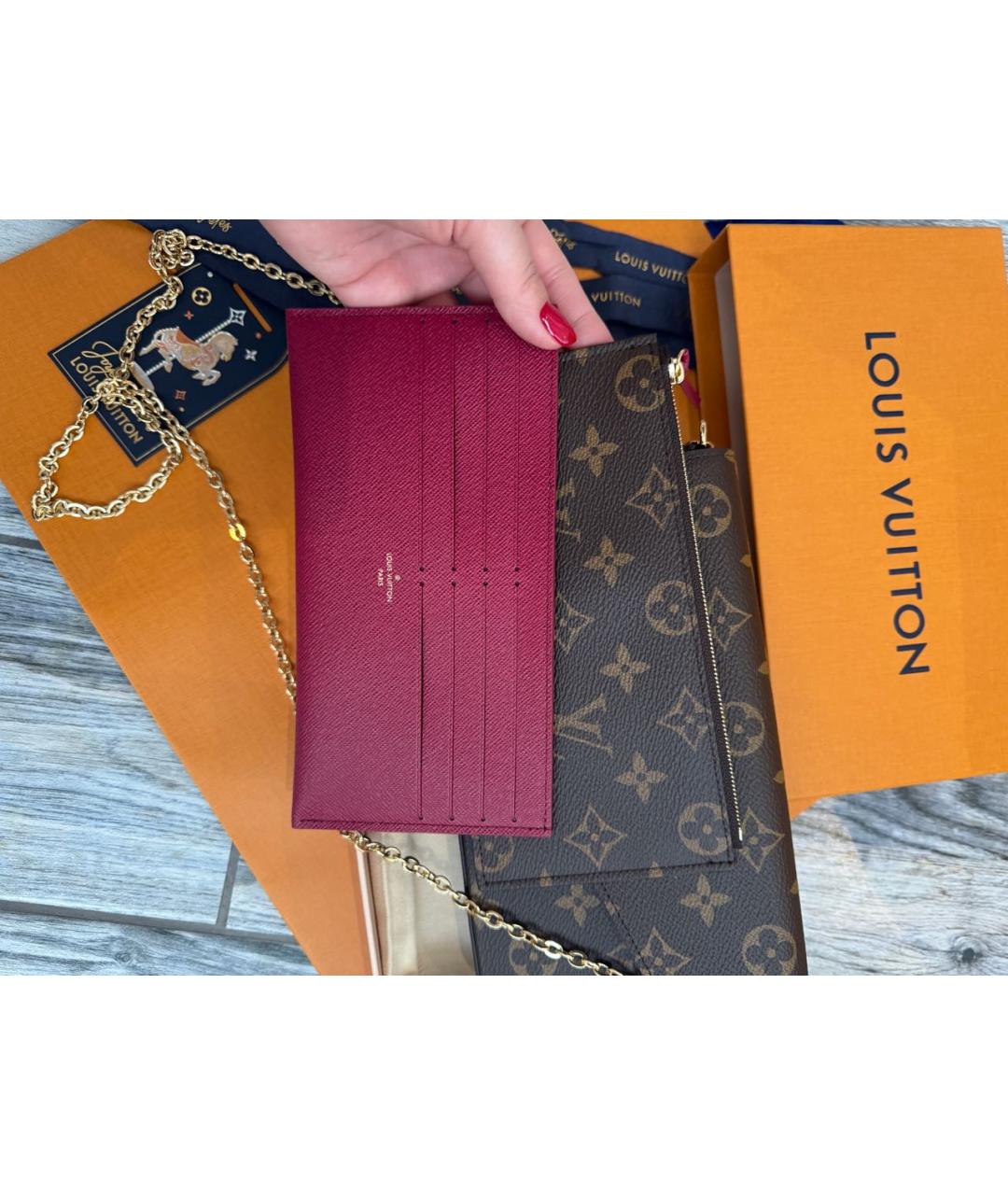 LOUIS VUITTON Коричневая кожаная сумка через плечо, фото 5