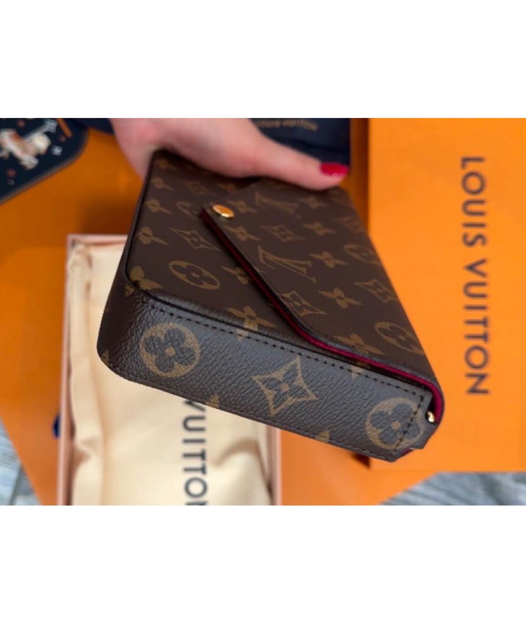 LOUIS VUITTON Коричневая кожаная сумка через плечо, фото 2