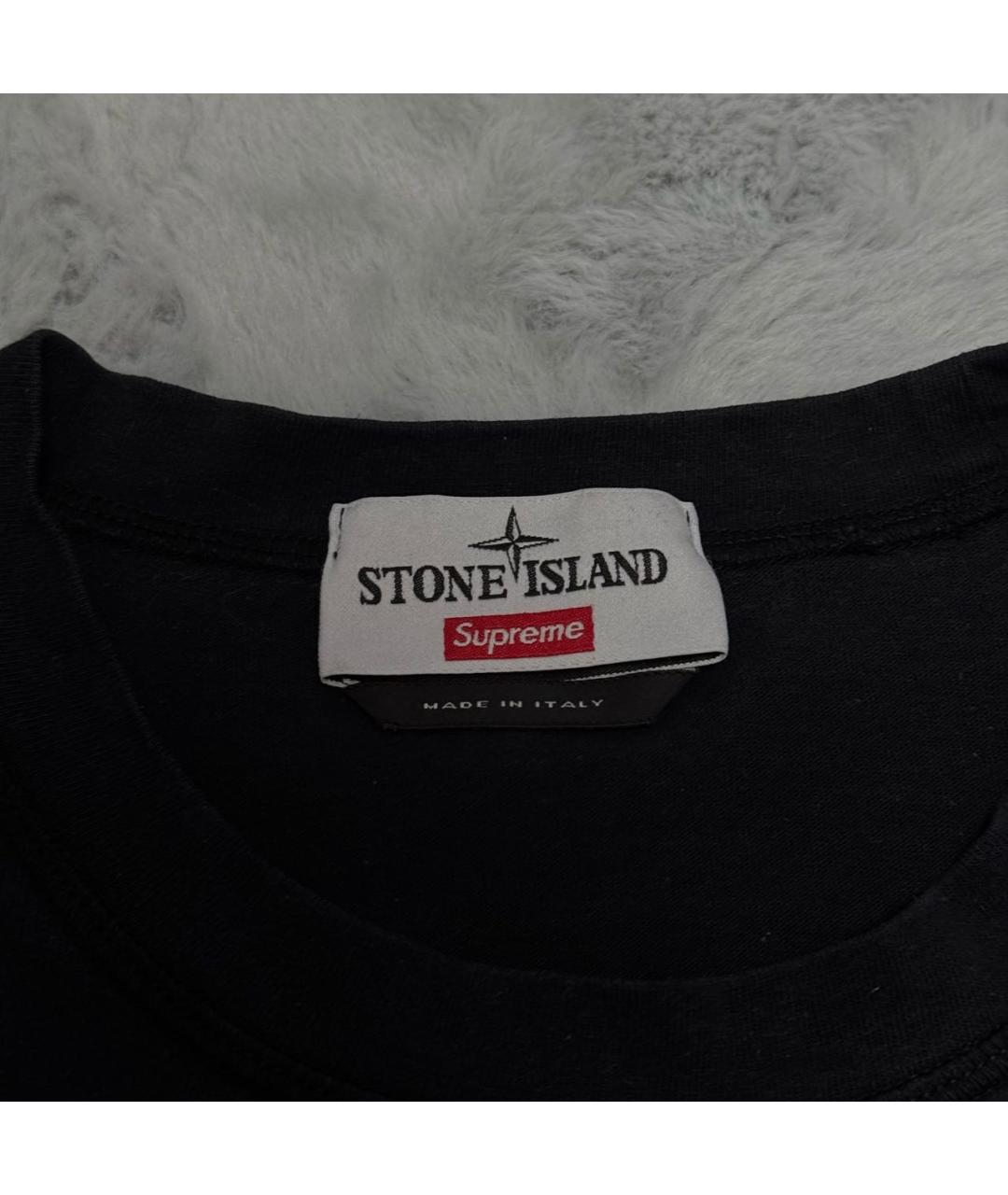 STONE ISLAND Черная футболка, фото 3