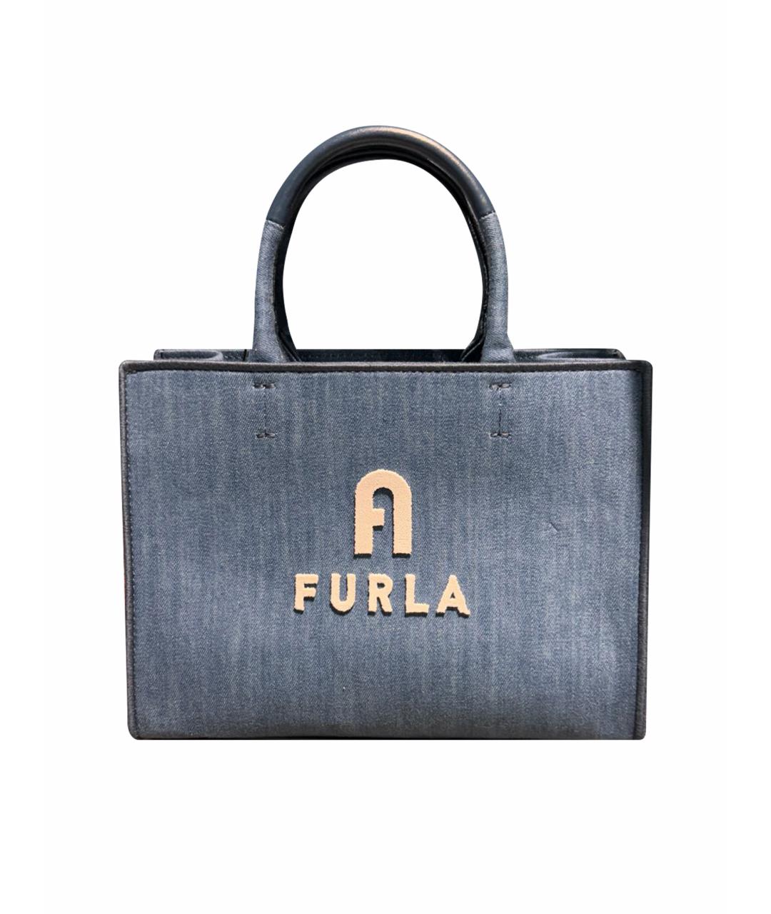 FURLA Синяя деним сумка тоут, фото 1