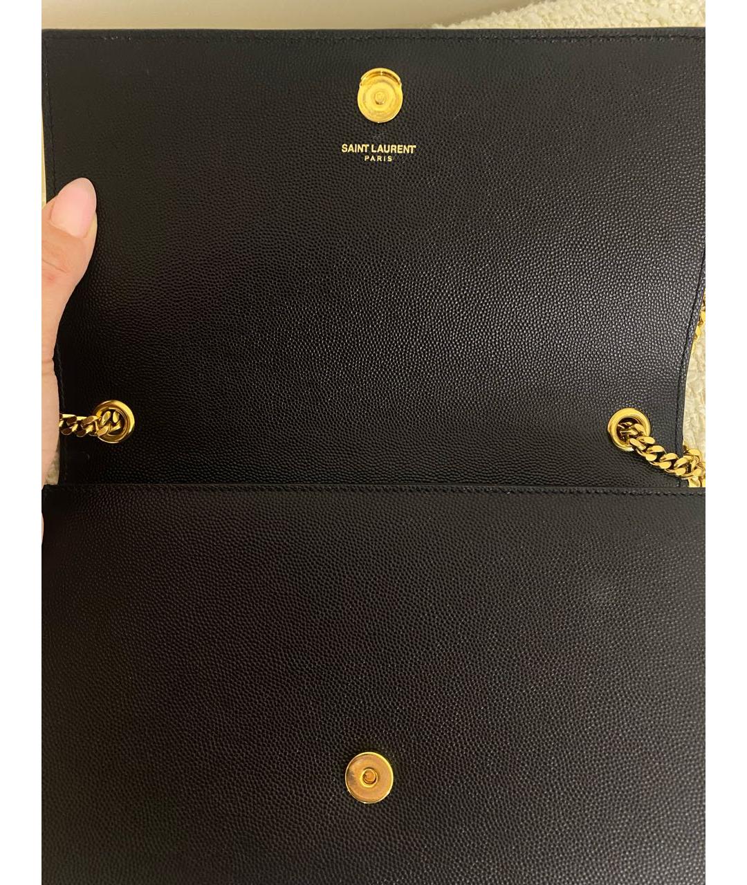 SAINT LAURENT Черная кожаная сумка через плечо, фото 4