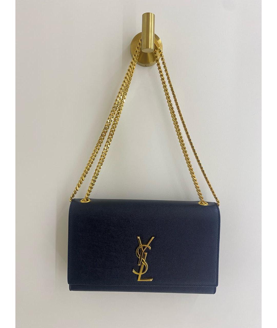 SAINT LAURENT Черная кожаная сумка через плечо, фото 6