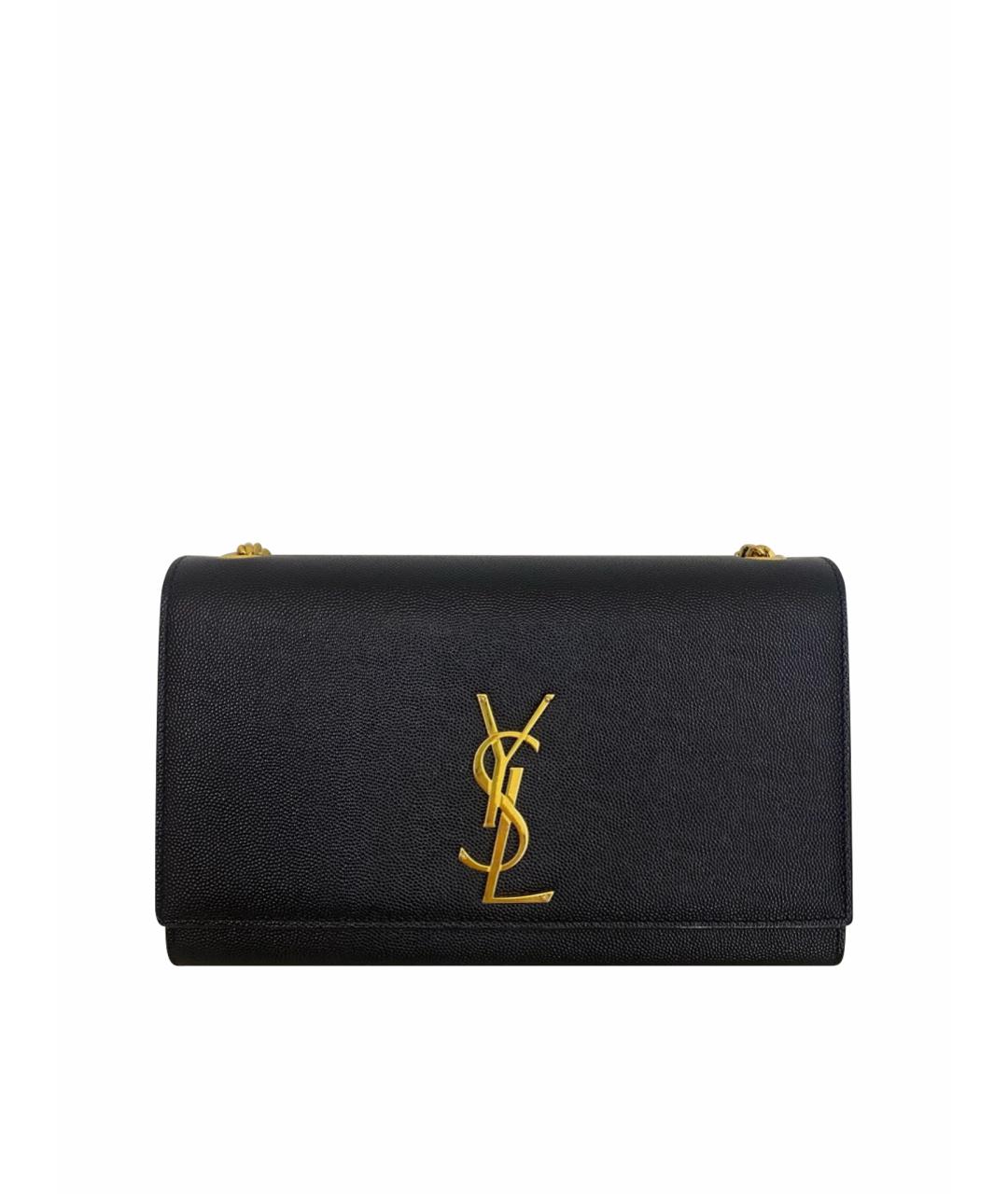 SAINT LAURENT Черная кожаная сумка через плечо, фото 1