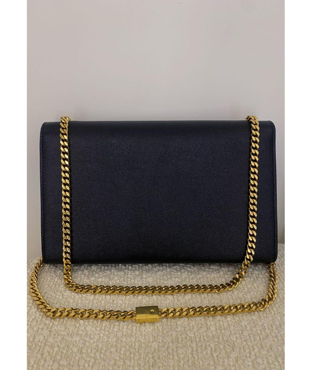 SAINT LAURENT Черная кожаная сумка через плечо, фото 3