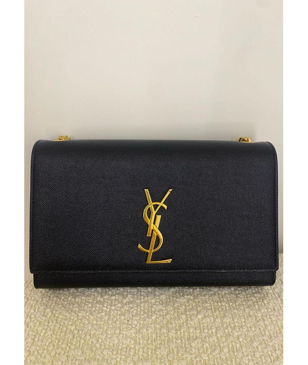 SAINT LAURENT Черная кожаная сумка через плечо, фото 9