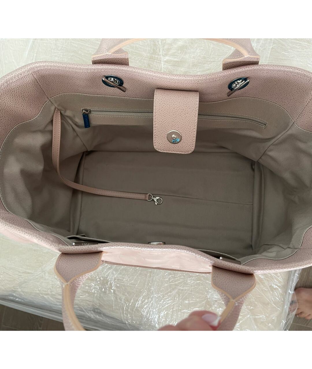 CHANEL PRE-OWNED Розовая кожаная сумка тоут, фото 7