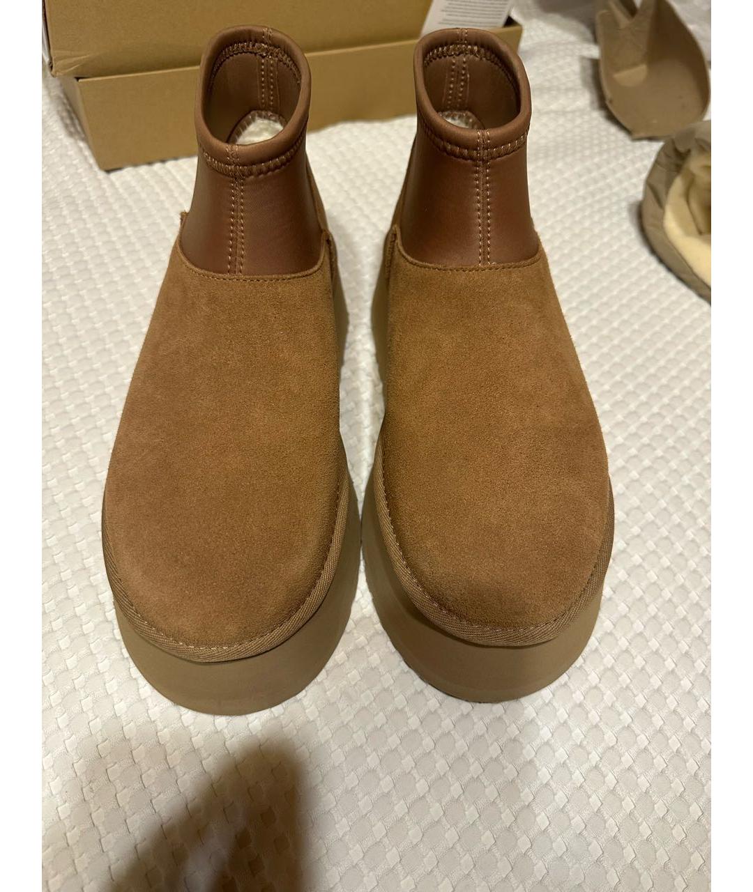 UGG AUSTRALIA Бежевые замшевые ботинки, фото 2