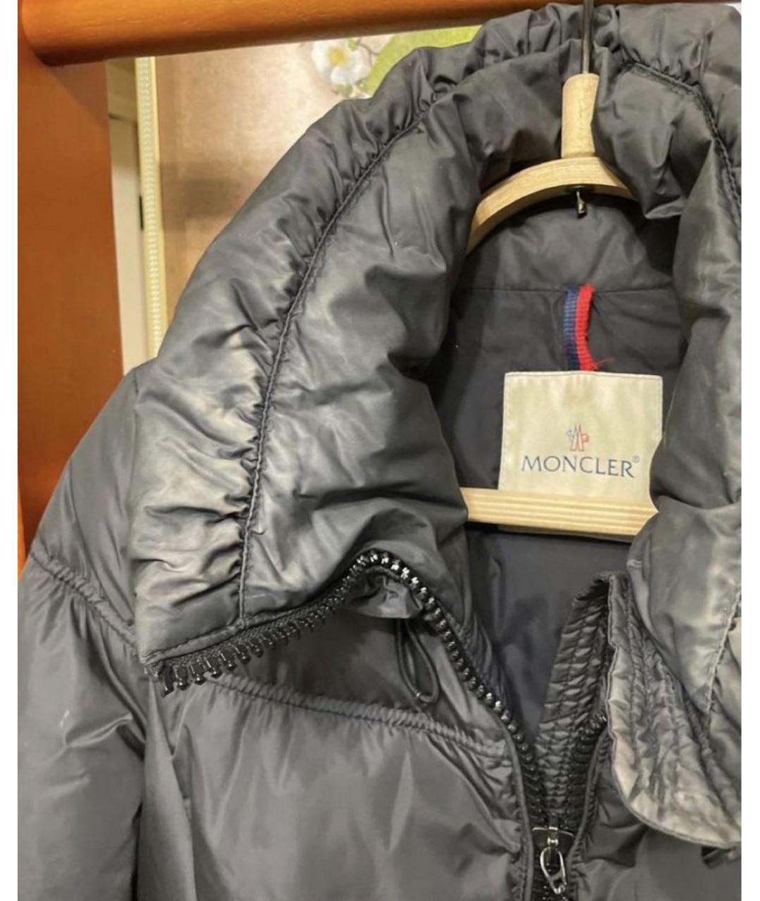 MONCLER Серый полиэстеровый пуховик, фото 3