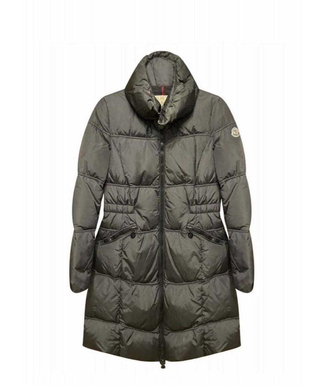 MONCLER Серый полиэстеровый пуховик, фото 1