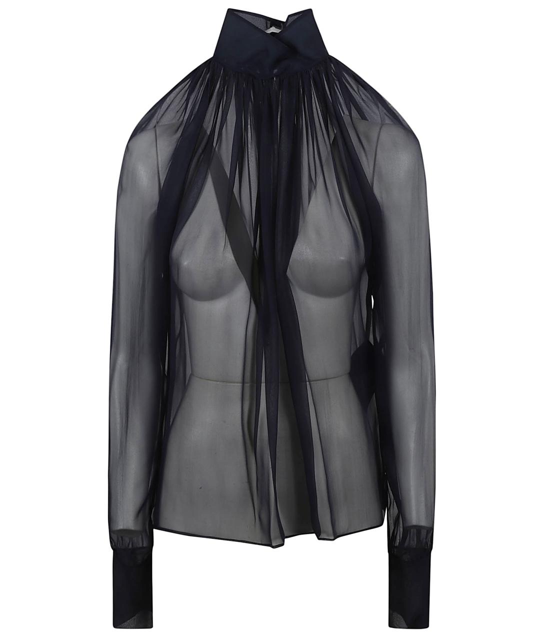 SAINT LAURENT Синяя шелковая блузы, фото 1