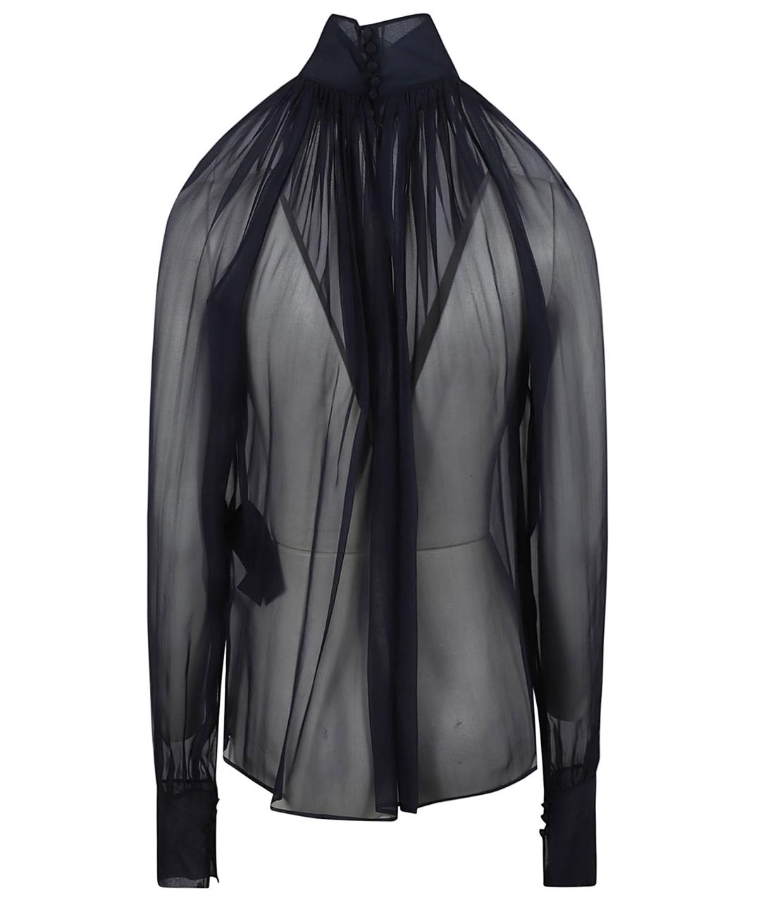 SAINT LAURENT Синяя шелковая блузы, фото 2