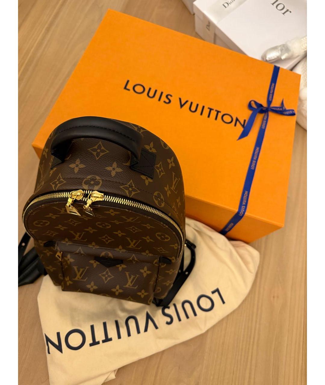 LOUIS VUITTON Коричневый кожаный рюкзак, фото 6