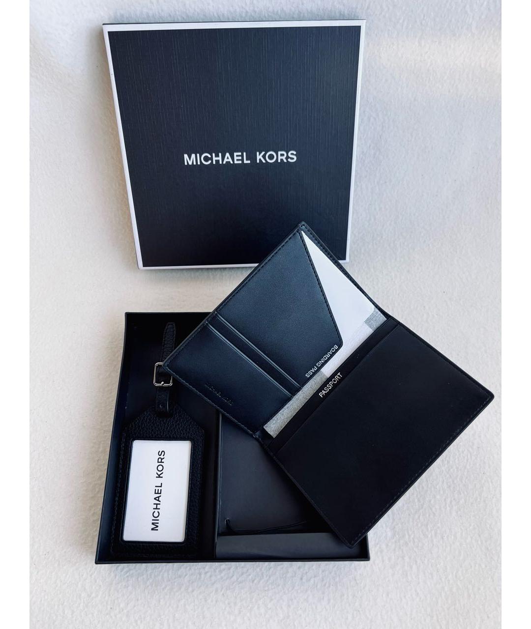 MICHAEL KORS Черный кожаный кошелек, фото 3