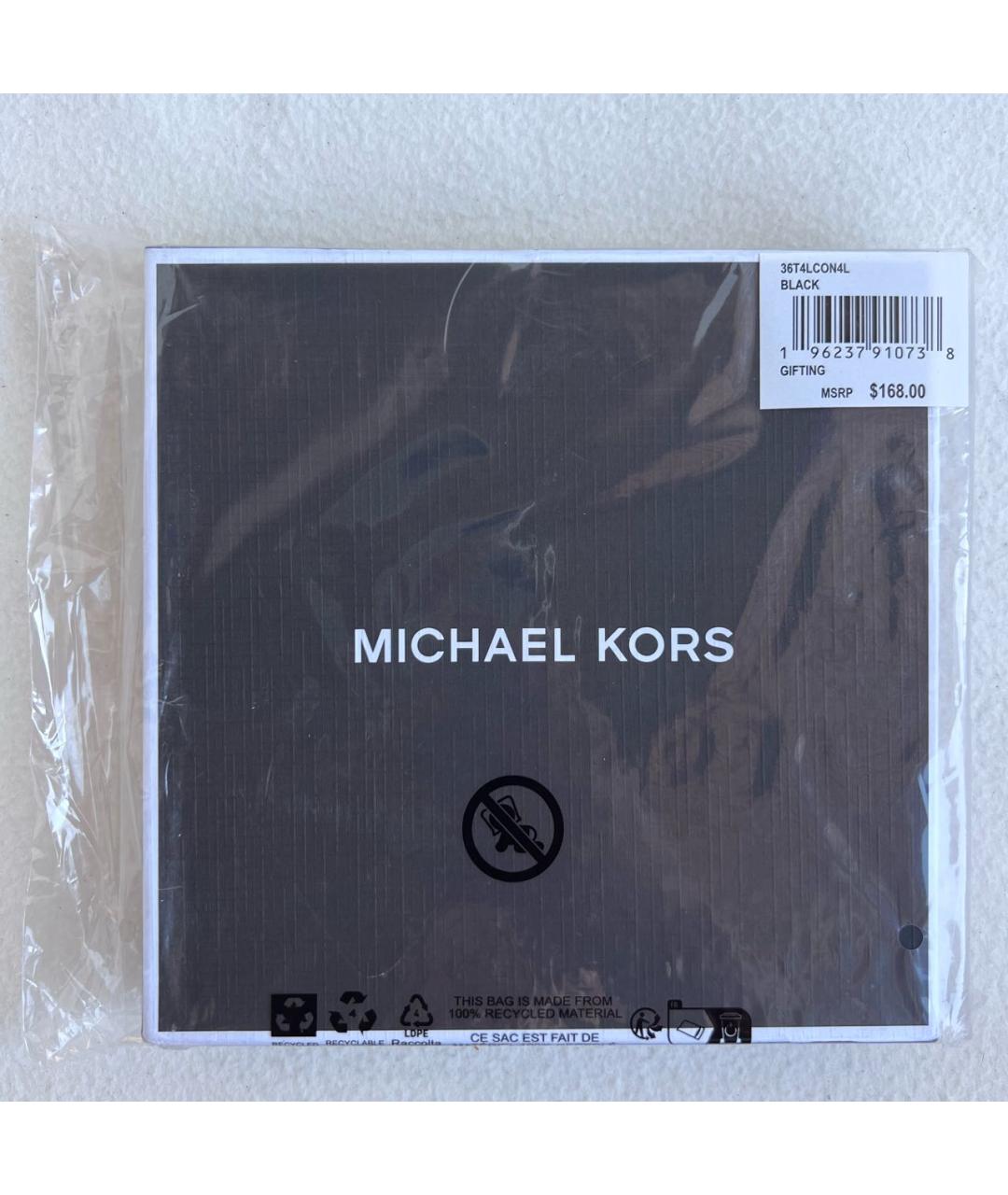 MICHAEL KORS Черный кожаный кошелек, фото 6