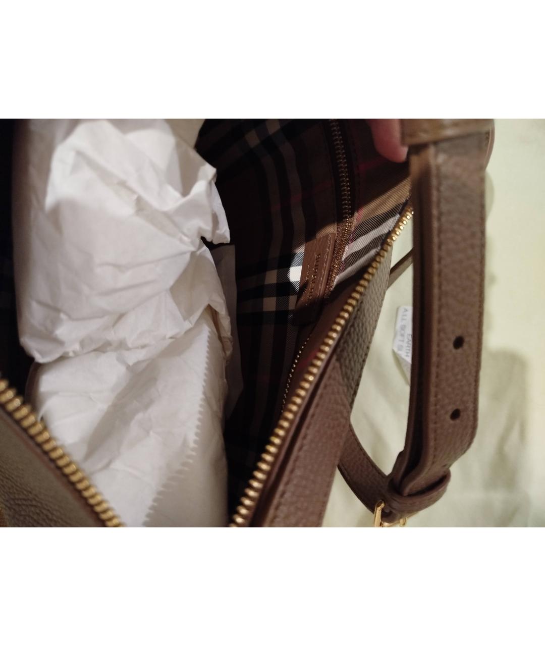 BURBERRY Коричневая кожаная сумка через плечо, фото 5