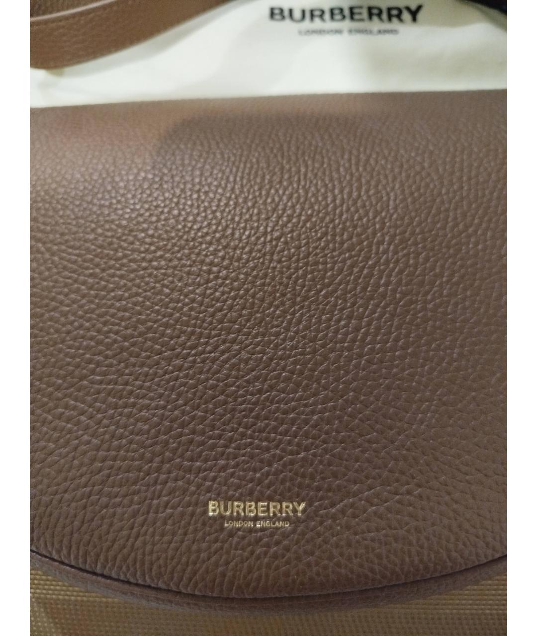 BURBERRY Коричневая кожаная сумка через плечо, фото 4