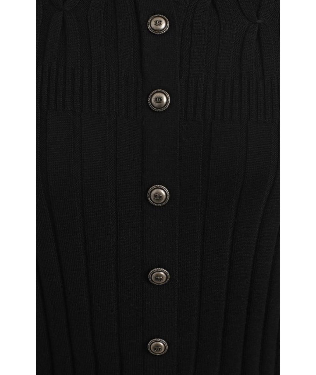 CHANEL Черное шерстяное повседневное платье, фото 3