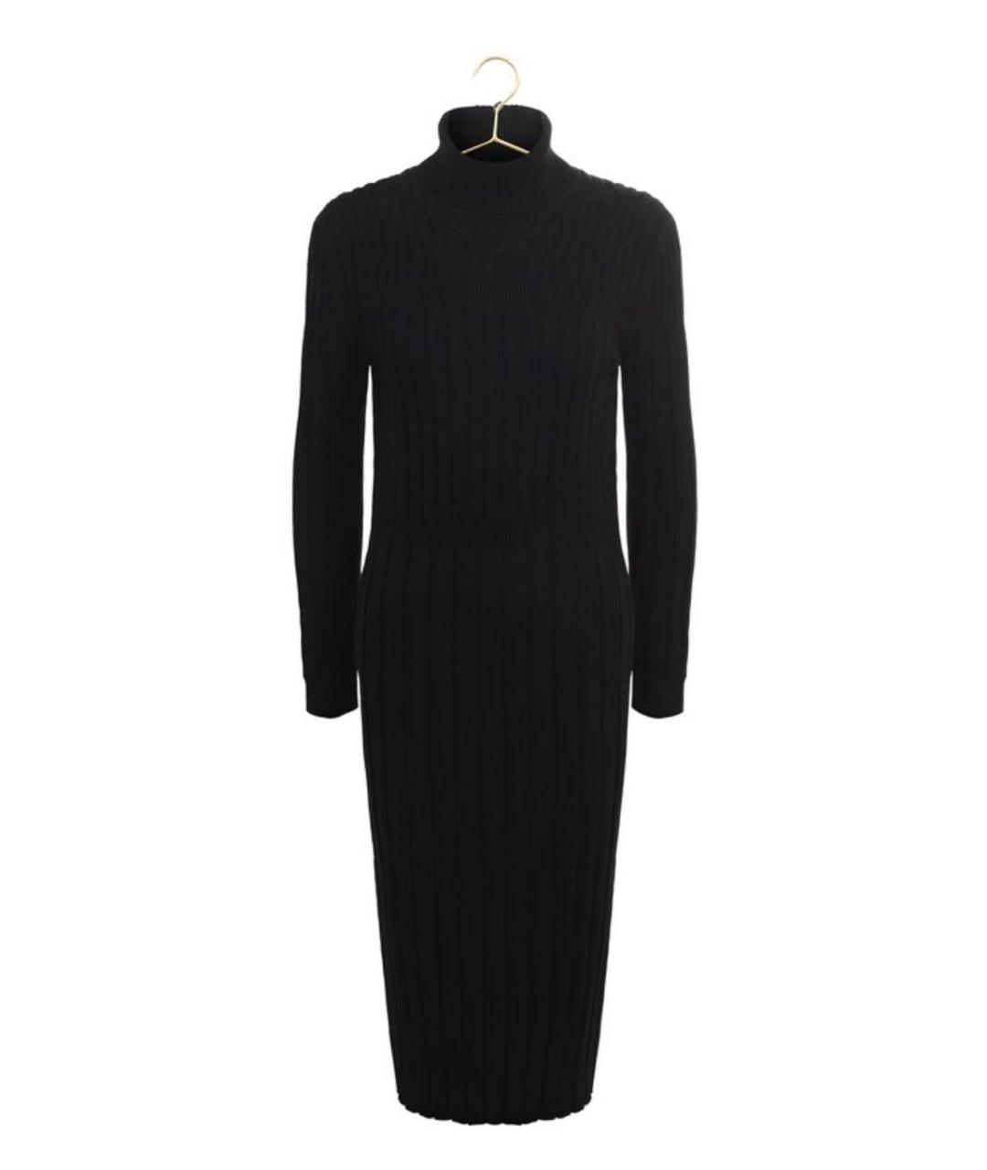 CHANEL Черное шерстяное повседневное платье, фото 2