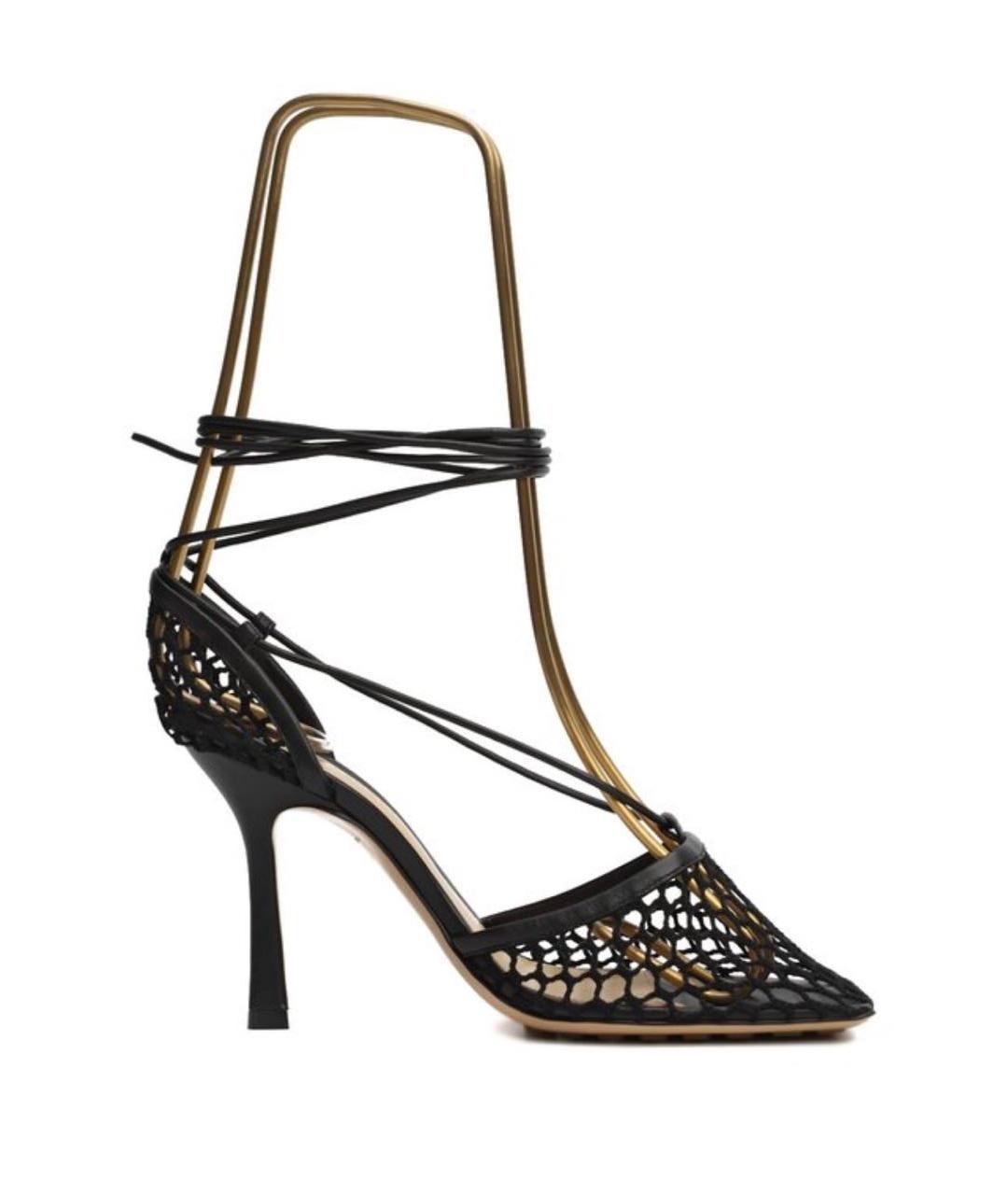 BOTTEGA VENETA Черные кожаные босоножки, фото 7