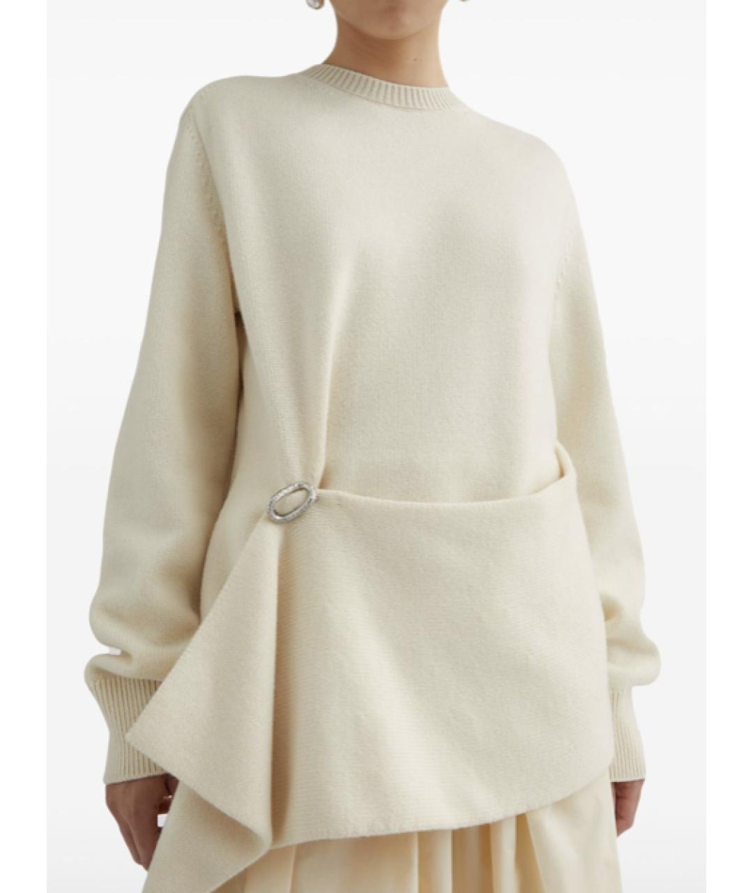 JIL SANDER Белый шерстяной джемпер / свитер, фото 3