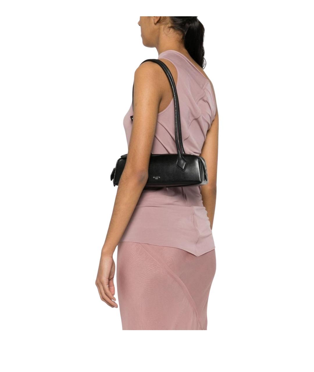 ALAIA Черная кожаная сумка через плечо, фото 2