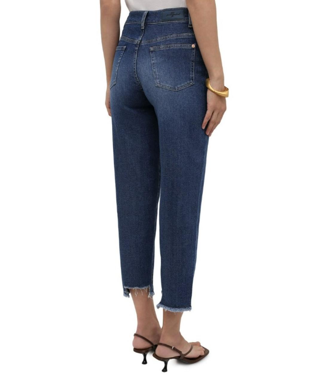 7 FOR ALL MANKIND Синие хлопковые прямые джинсы, фото 2