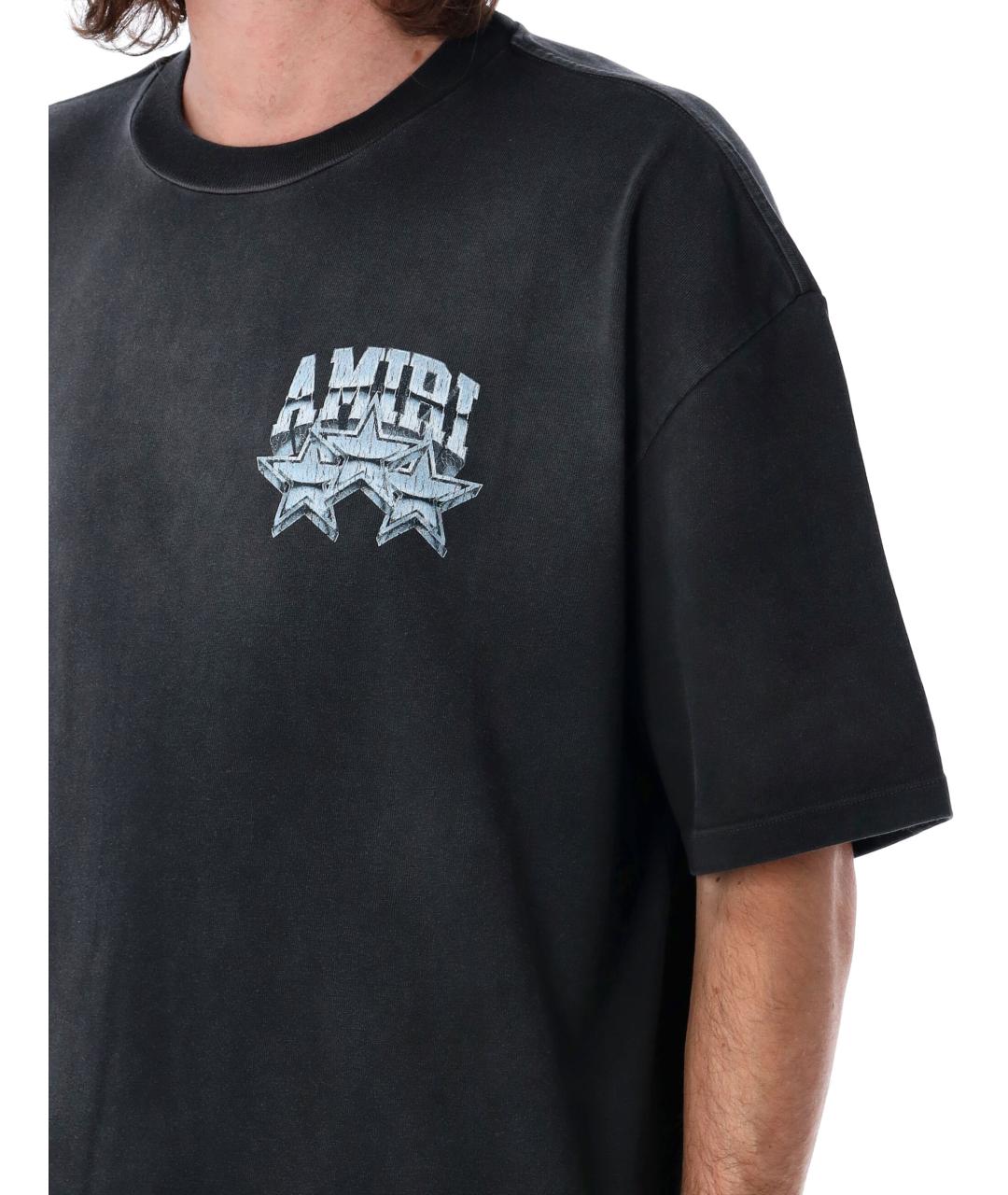 AMIRI Черная хлопковая футболка, фото 4