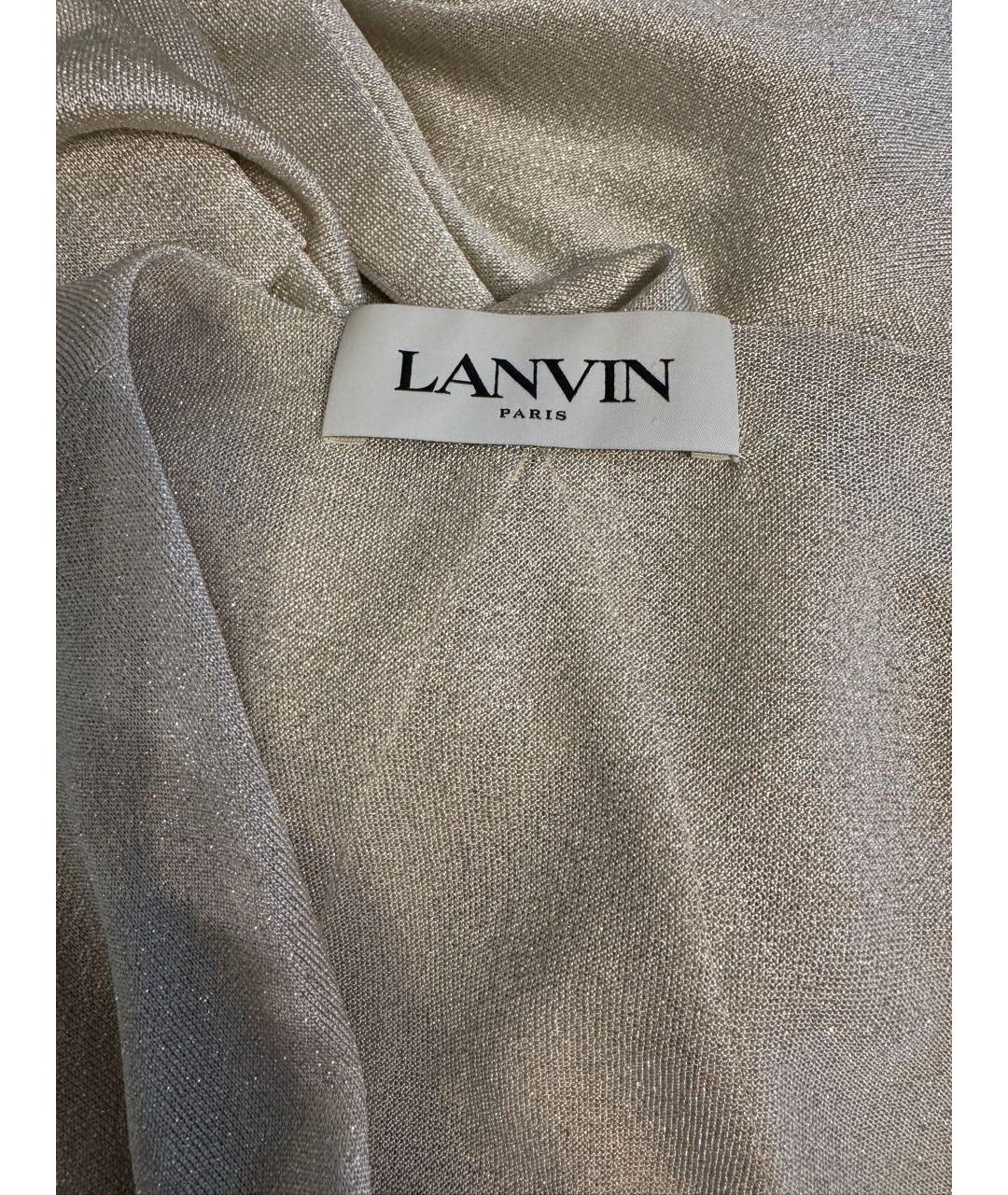 LANVIN Золотое вискозное вечернее платье, фото 3