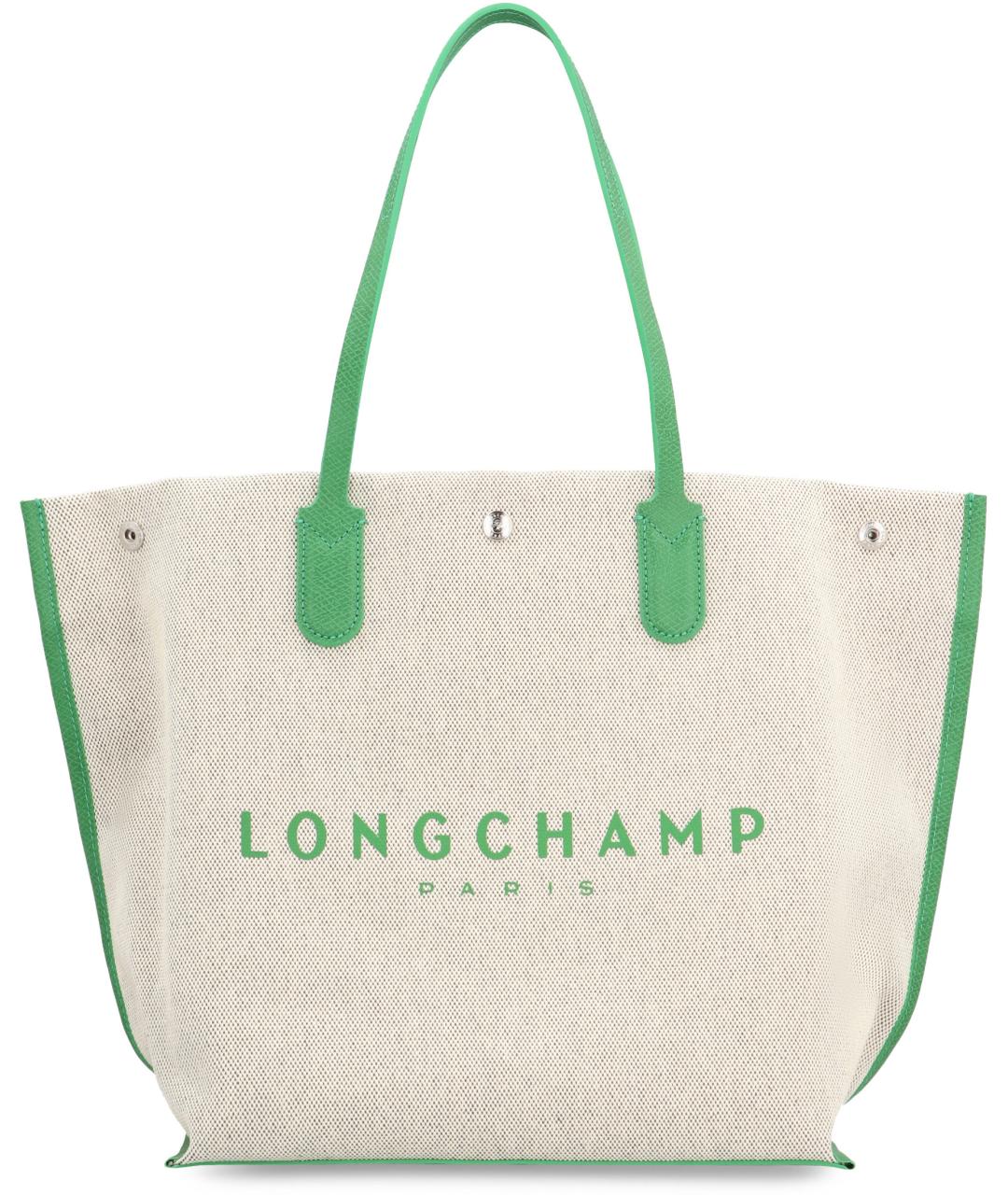 LONGCHAMP Бежевая хлопковая сумка тоут, фото 2