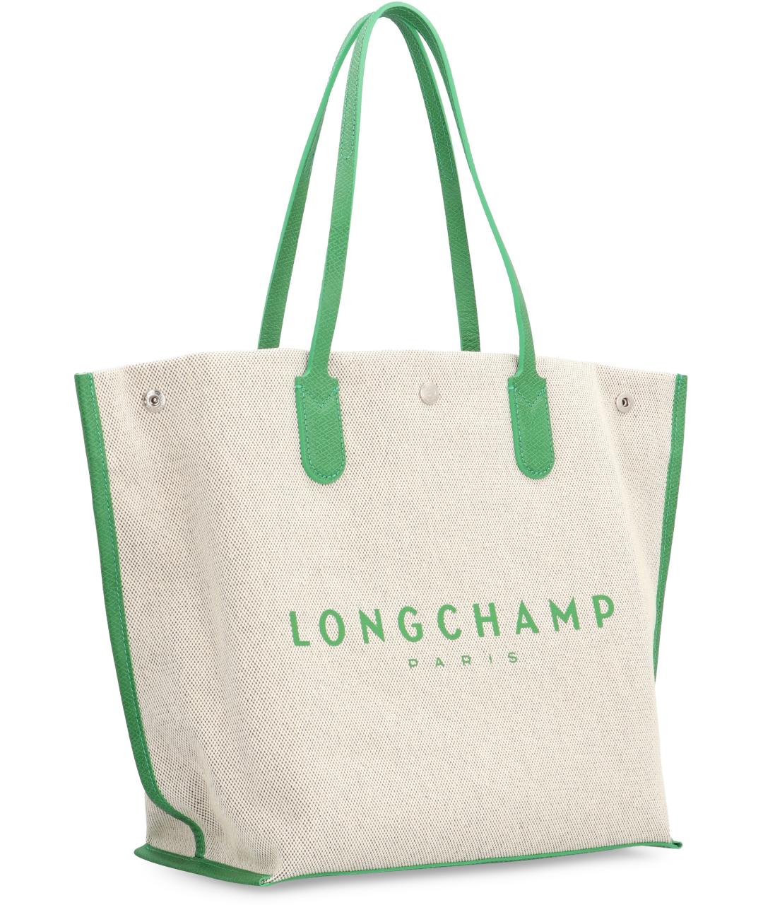 LONGCHAMP Бежевая хлопковая сумка тоут, фото 3