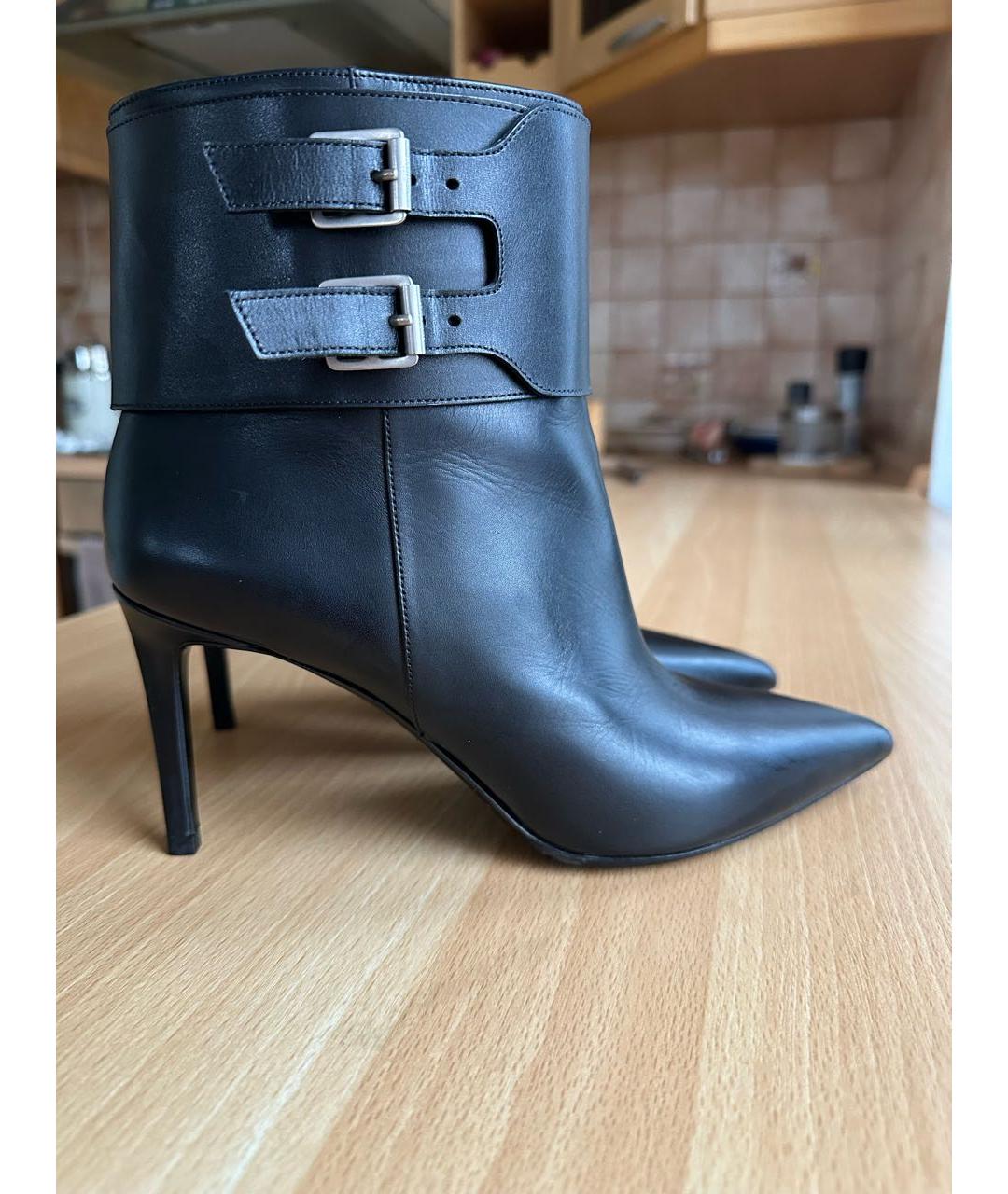 SAINT LAURENT Черные кожаные ботильоны, фото 8
