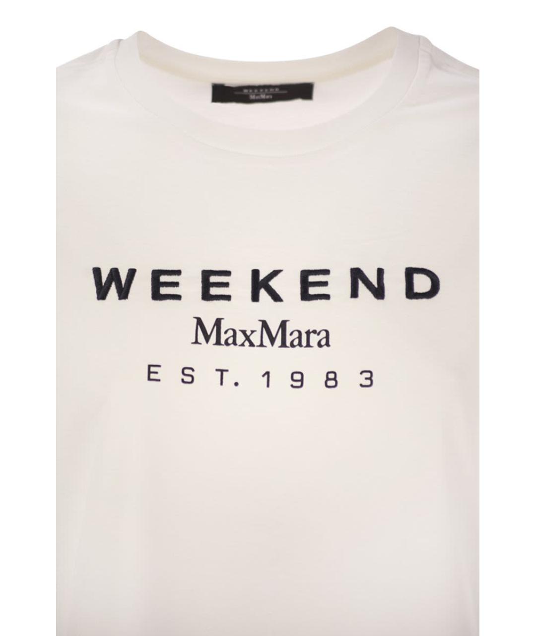 WEEKEND MAX MARA Белая хлопковая футболка, фото 4