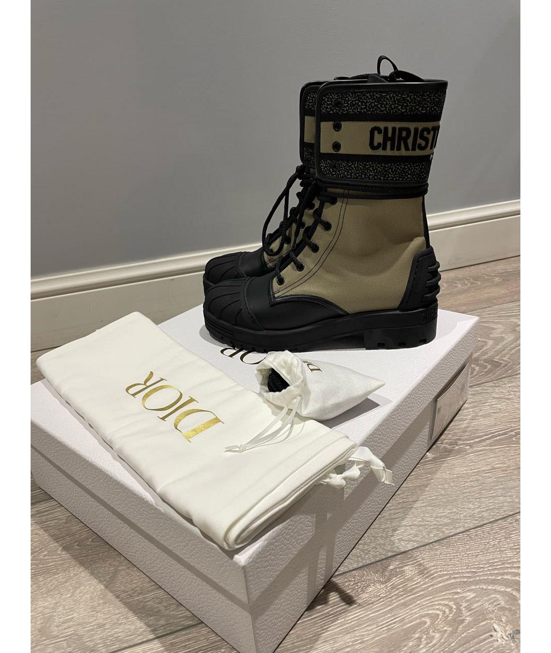 CHRISTIAN DIOR Черные кожаные ботинки, фото 5