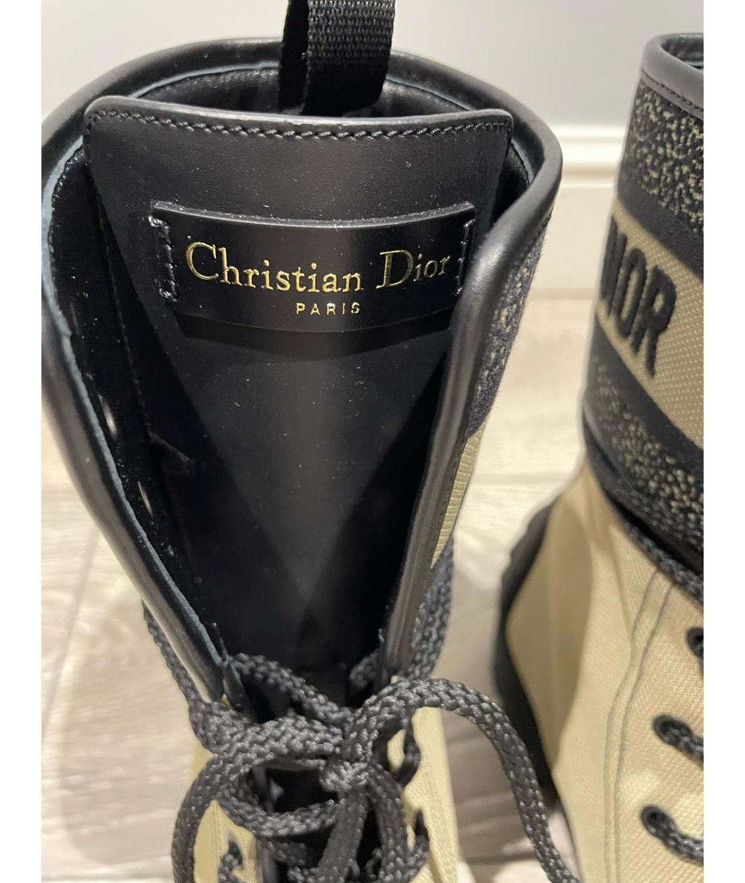 CHRISTIAN DIOR Черные кожаные ботинки, фото 7