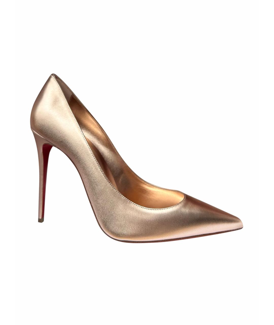 CHRISTIAN LOUBOUTIN Золотые кожаные туфли, фото 1