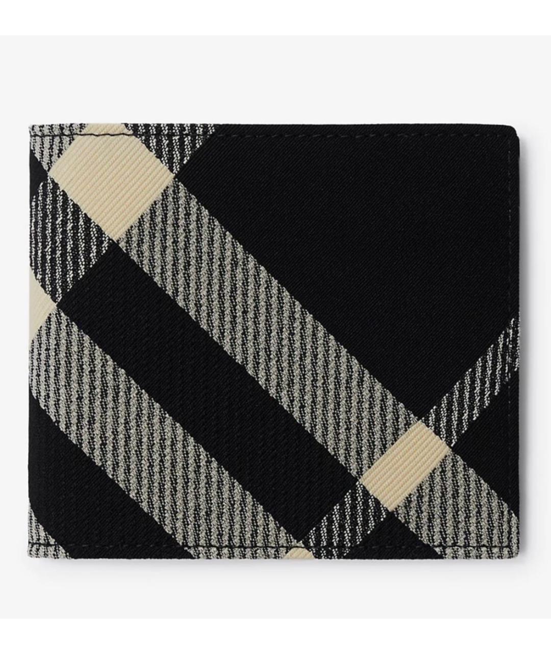BURBERRY Черный кожаный кошелек, фото 1
