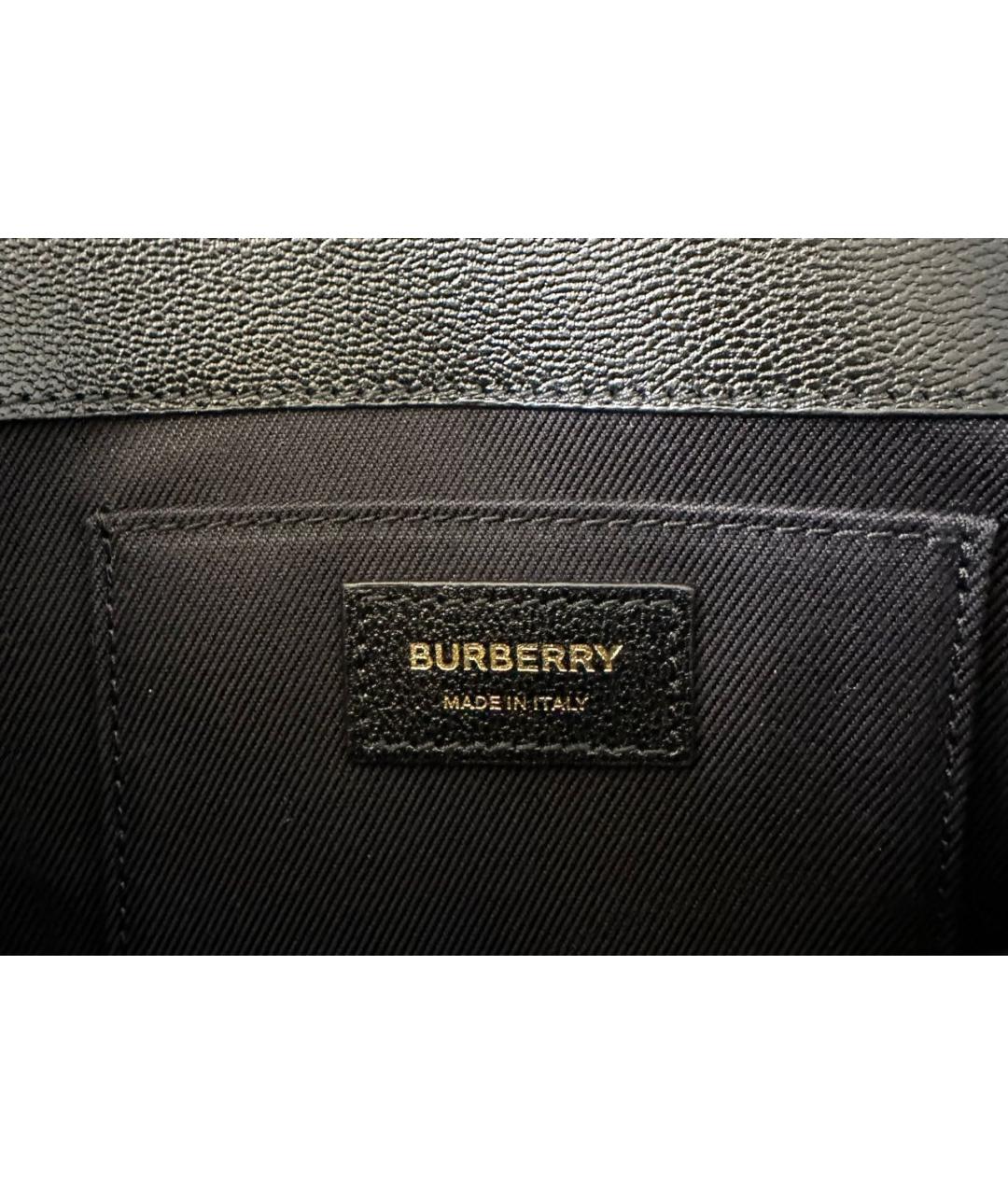 BURBERRY Черная кожаная сумка через плечо, фото 7