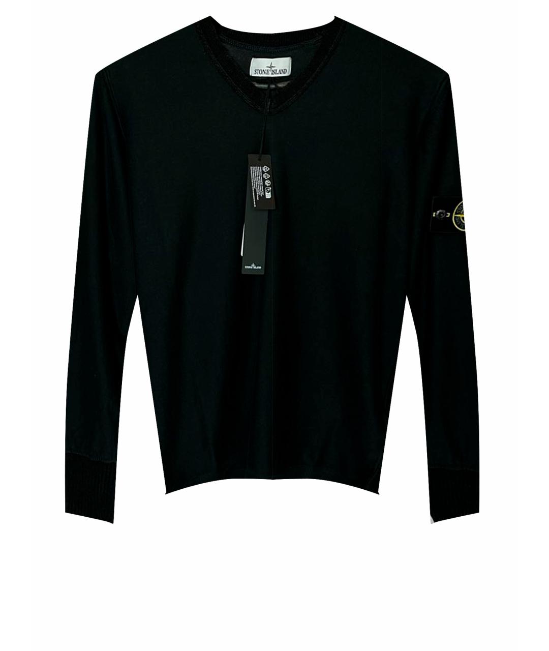 STONE ISLAND Черный хлопковый джемпер / свитер, фото 1