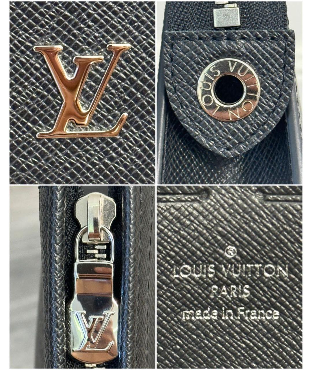 LOUIS VUITTON Черная кожаная папка для документов, фото 5