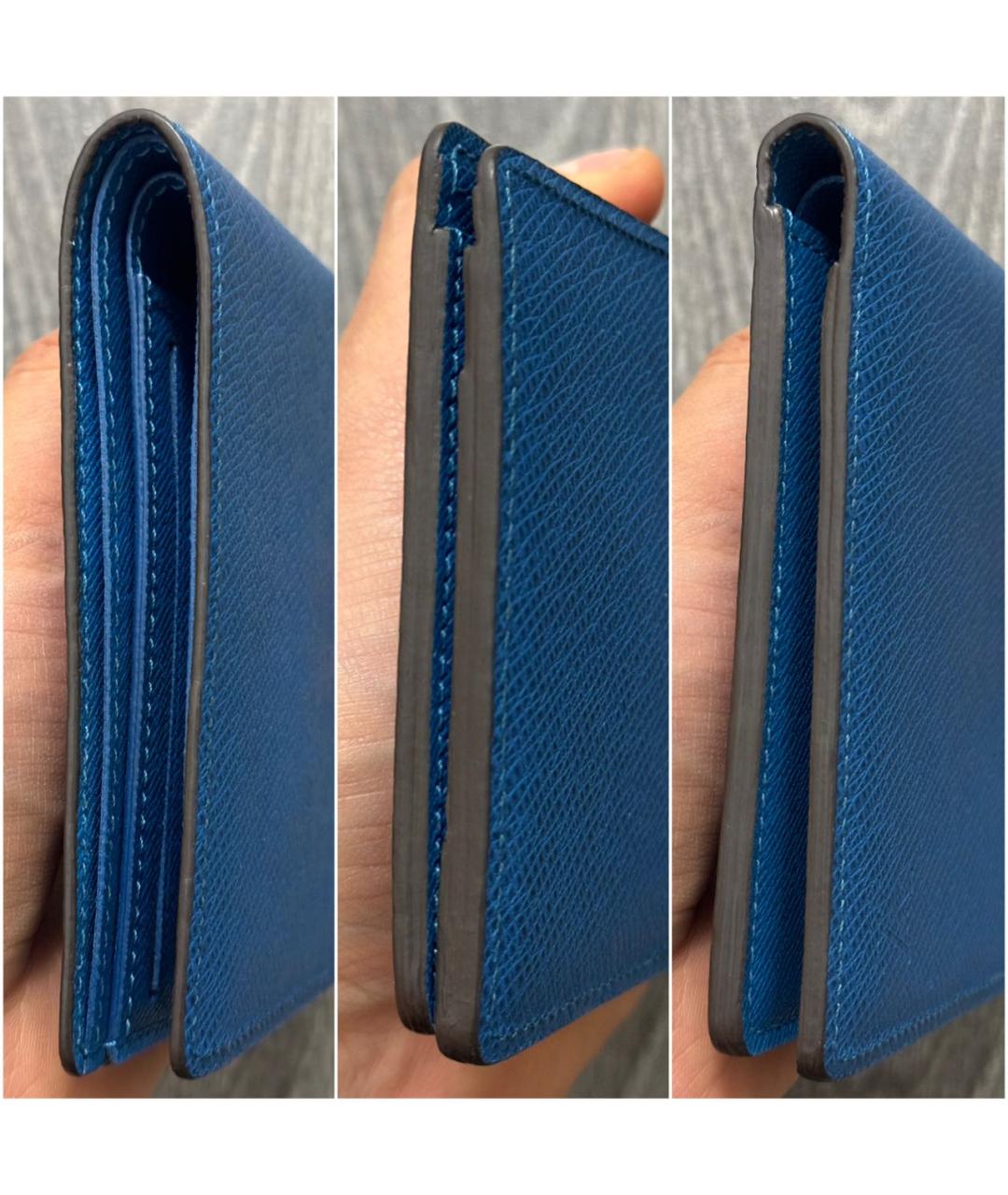 LOUIS VUITTON Синий кожаный кошелек, фото 2