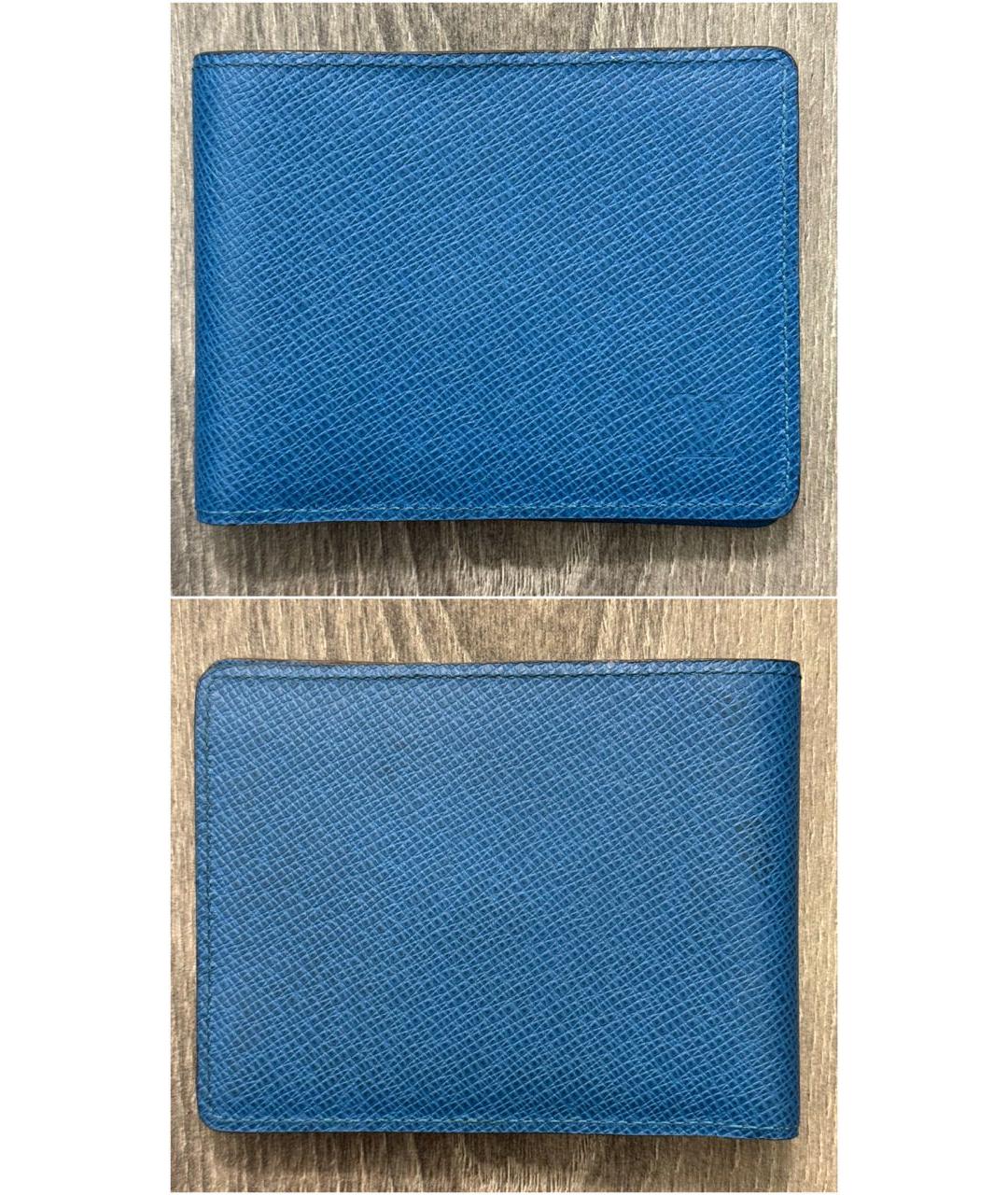 LOUIS VUITTON Синий кожаный кошелек, фото 3