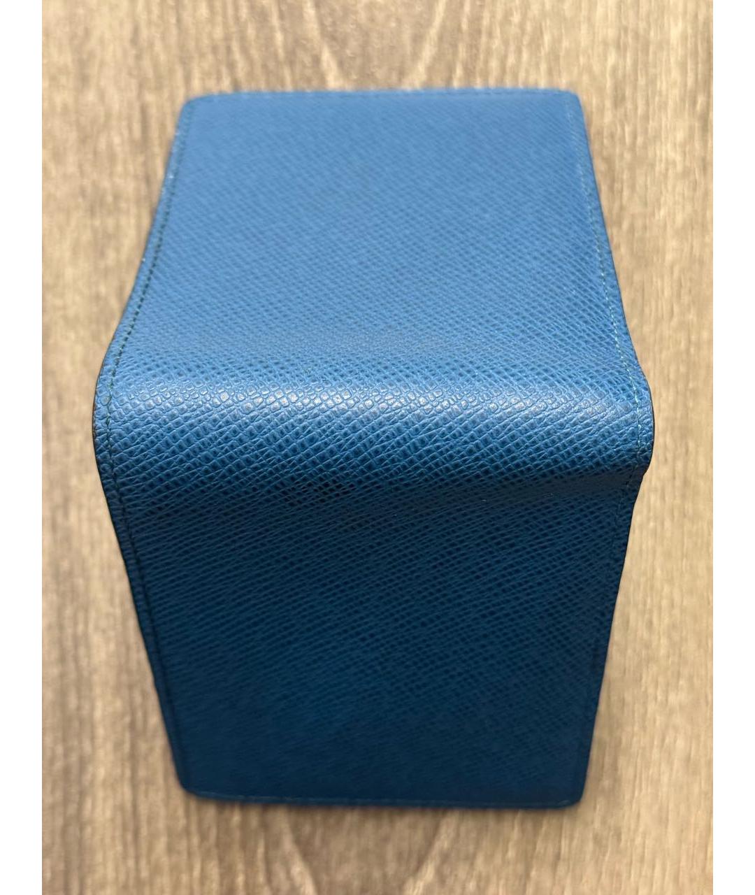 LOUIS VUITTON Синий кожаный кошелек, фото 4