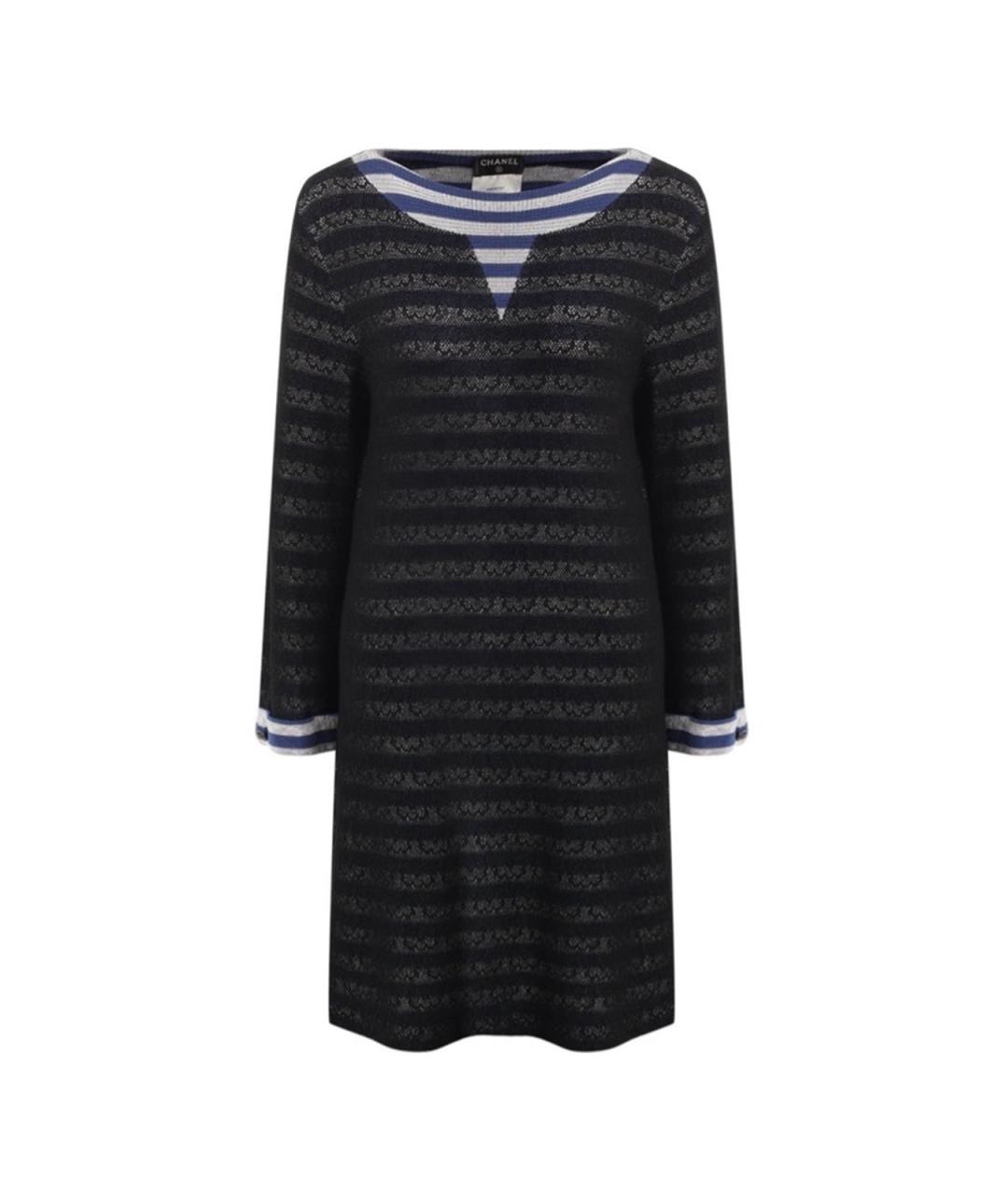 CHANEL Черное хлопковое повседневное платье, фото 1