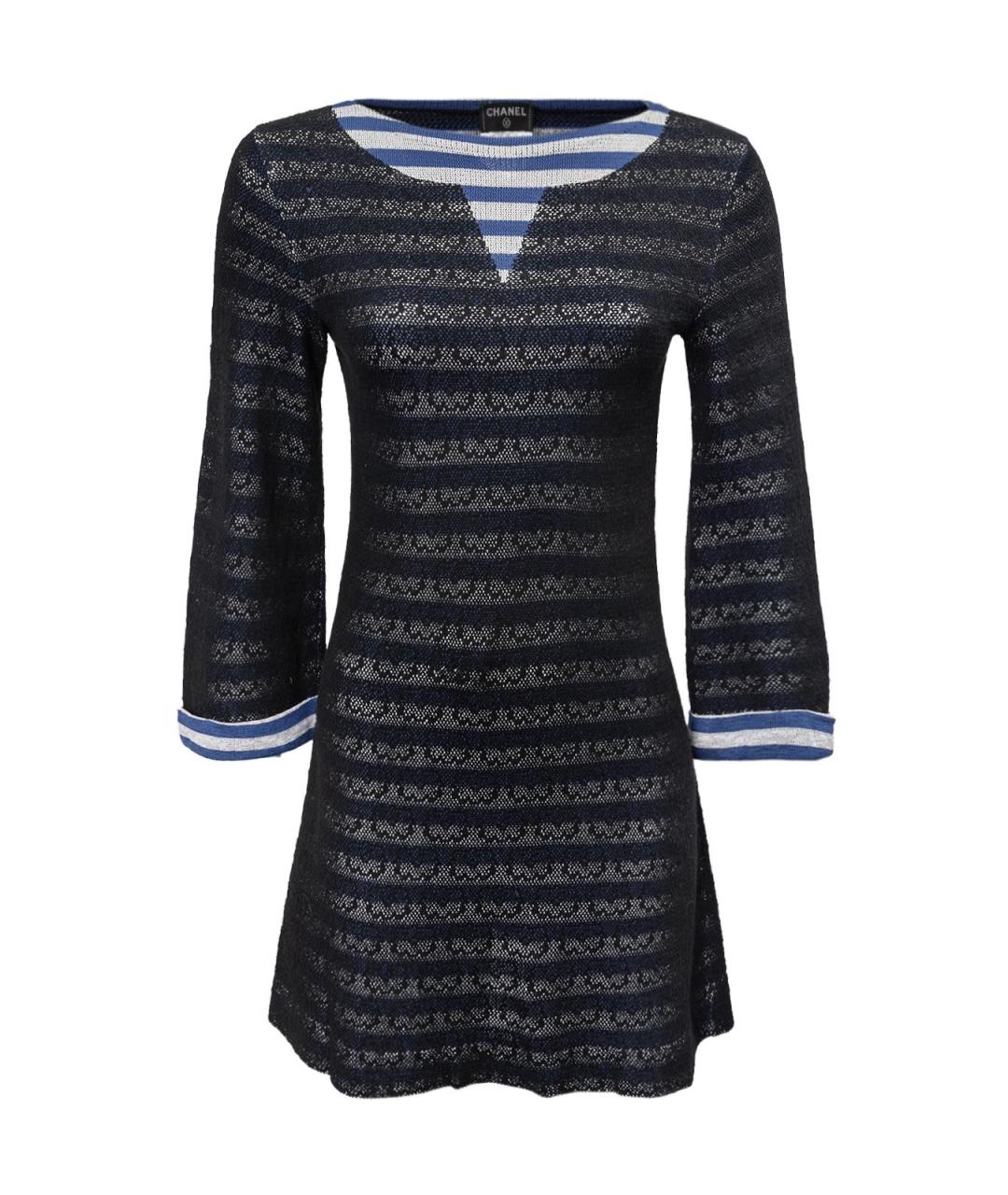 CHANEL Черное хлопковое повседневное платье, фото 2