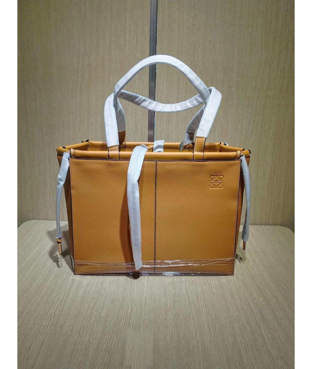 LOEWE Оранжевая кожаная сумка тоут, фото 2