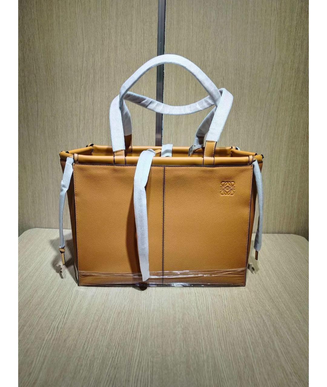 LOEWE Оранжевая кожаная сумка тоут, фото 3