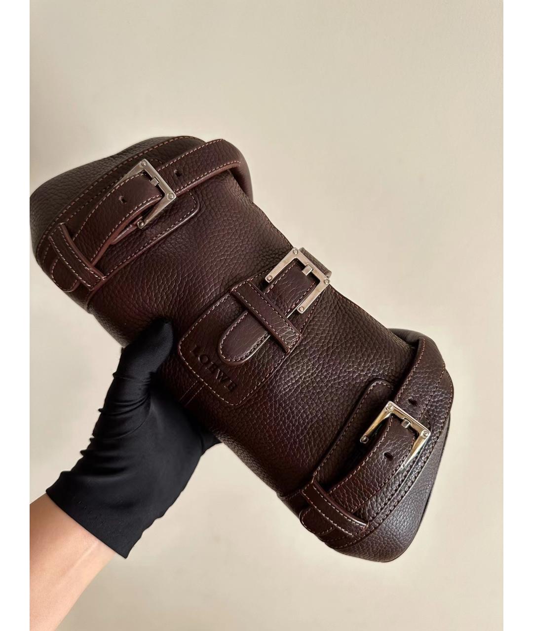 LOEWE Коричневая кожаная сумка тоут, фото 6